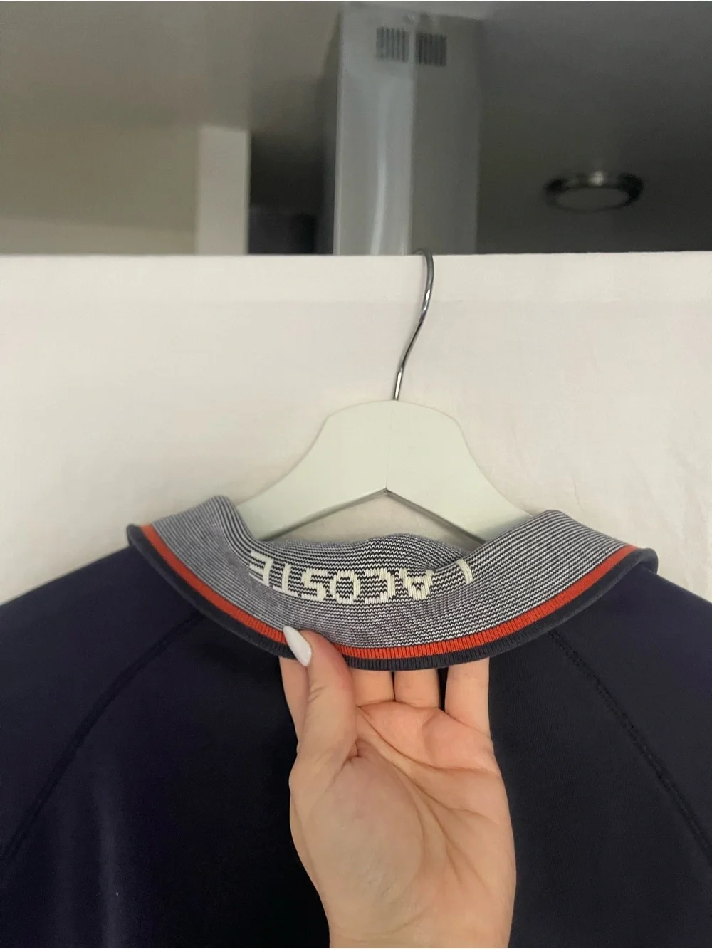 Vintage Lacoste Full Zip Track Jacket Size L Contrast Ribbed Collar tennis sport